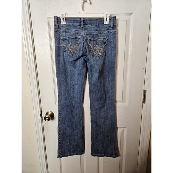 Wrangler Cowgirl Cut Jeans Womens 3/4x31 Blue Bootcut Denim Western - Picture 5 of 9